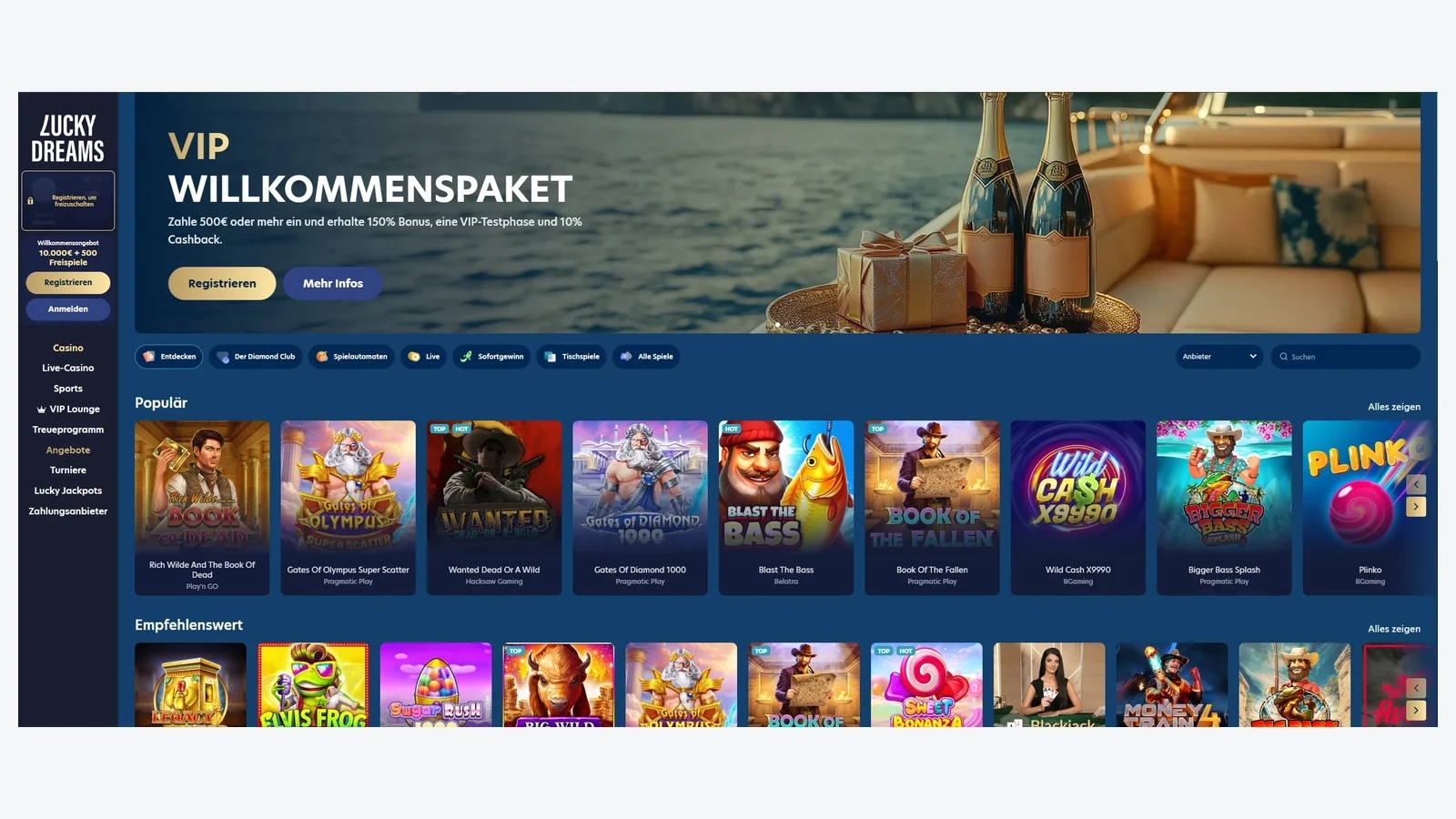 Lucky Dreams — Beste Online-Casinos mit EU-Lizenz
